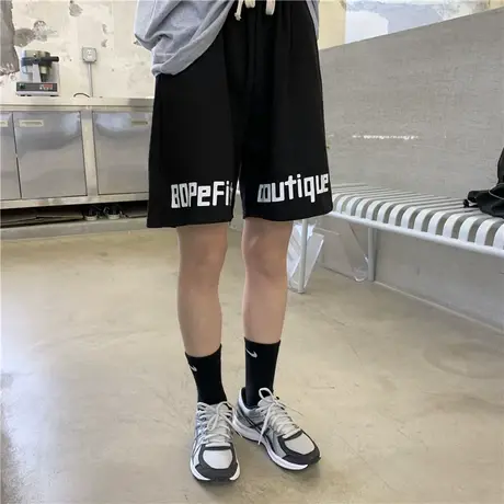 红续2020新款韩版百搭显瘦针织纯棉宽松休闲运动五分裤短裤女学生图片