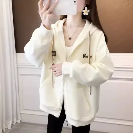 早秋装洋气外套女春秋季韩版宽松薄款小个子气质高级感开衫卫衣潮商品大图