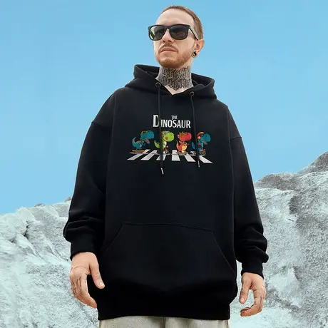 2023秋冬新款卫衣男潮ins连帽潮牌加肥加大潮流加绒外套大码男装图片