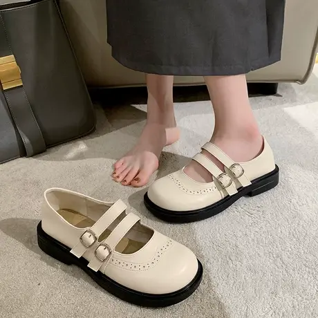 森系少女复古小皮鞋女2023秋季新款透气洛丽塔软妹风JK制服乐福鞋图片