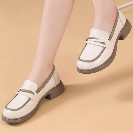 单鞋2023春秋新款41码乐福鞋女平底百搭欧美大码不累脚女鞋 软底图片
