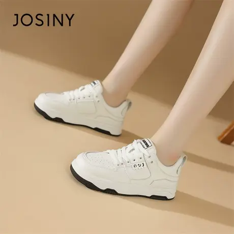 Josiny/卓诗尼厚底小白鞋女2024春季新款轻便板鞋松糕休闲运动鞋商品大图