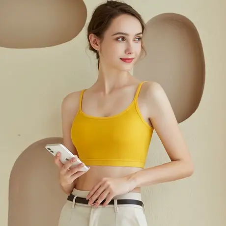 冰丝美背打底内搭抹胸青春期少女内衣夏季薄款透气吊带背心式文胸图片