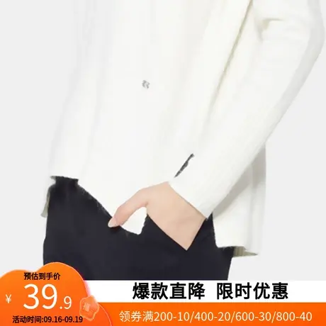 艾格2023春季新款时尚纯色宽松高领打底针织衫女士W111商品大图