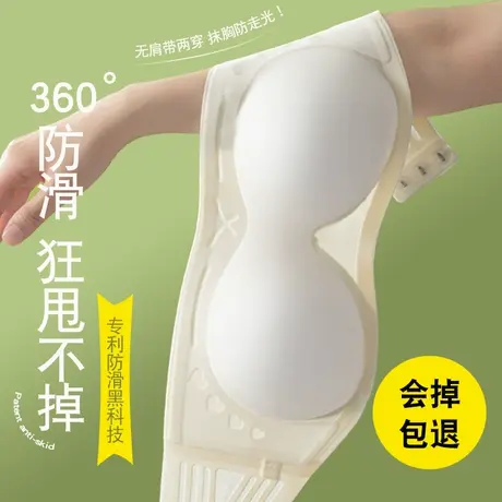 抹胸无肩带内衣女防滑聚拢小胸薄款无痕隐形美背防走光裹胸文胸罩商品大图