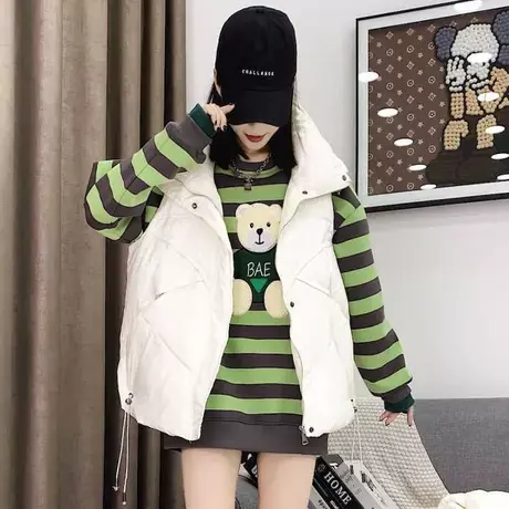 轻薄羽绒棉马甲女外穿欧货秋冬装新款立领小个子背心棉马夹外套潮商品大图