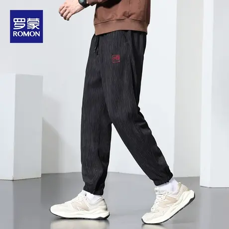 罗蒙休闲裤男士秋冬季弹力工装宽松运动束脚大码新款潮牌长裤子男图片