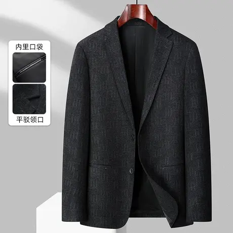 商务西服上衣格纹单西韩版修身潮流制服秋冬新款小西装男士外套图片