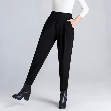 秋冬加肥加大码中年妈妈女裤哈伦裤女宽松显瘦九分裤休闲裤萝卜裤商品大图