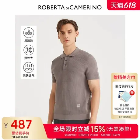 [棉]ROBERTA诺贝达男装男士短袖POLO衫夏季新款休闲纯色短袖T恤男商品大图