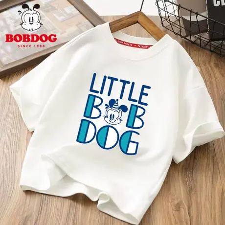 巴布豆儿童短袖t恤男童夏季2025新款纯棉宽松运动上衣男大童夏装图片