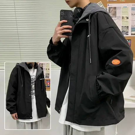 外套男士春秋季韩版潮流帅气ins港风男装百搭上衣服痞帅工装夹克商品大图