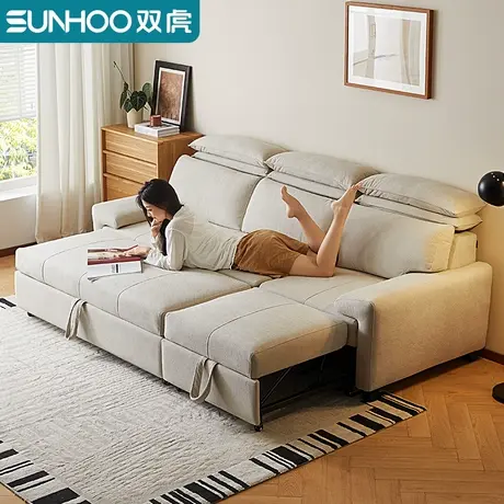 沙发床可折叠两用小户型客厅休闲卧室布艺沙发伸缩抽拉多功能216商品大图