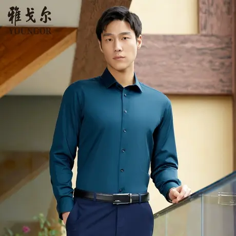 【抗菌衬衫】D系雅戈尔衬衫秋季商务休闲修身棉弹舒适长袖衬衫男商品大图