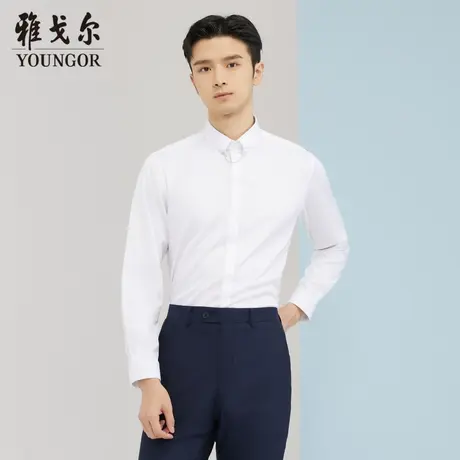 雅戈尔奥莱 商场同款男士长袖衬衫秋季新款官方商务休闲免烫衬衫商品大图