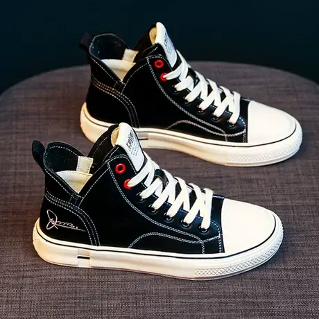 真皮高帮小白鞋女2023新款秋冬季时尚简约风平底板鞋休闲运动鞋子商品大图