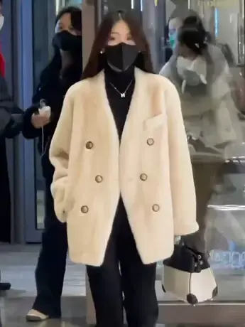 2023新款秋冬仿水貂毛毛皮草外套宽松貂绒皮毛一体大衣女ins潮款图片