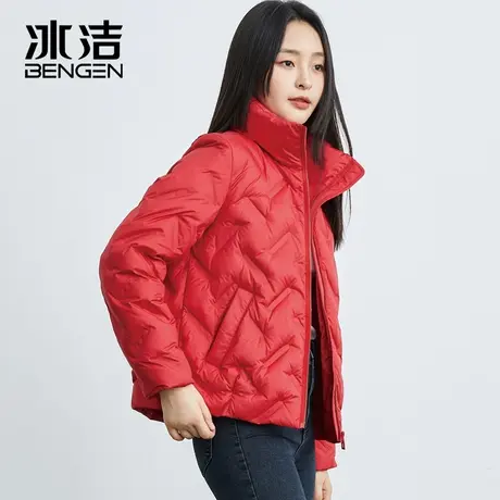 冰洁羽绒服女轻薄短款休闲立领保暖小个子宽松廓形冬季薄款XFF商品大图