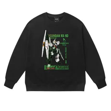 日系潮牌游戏动漫机甲战士高达圆领卫衣潮流印花青少年长袖外套商品大图