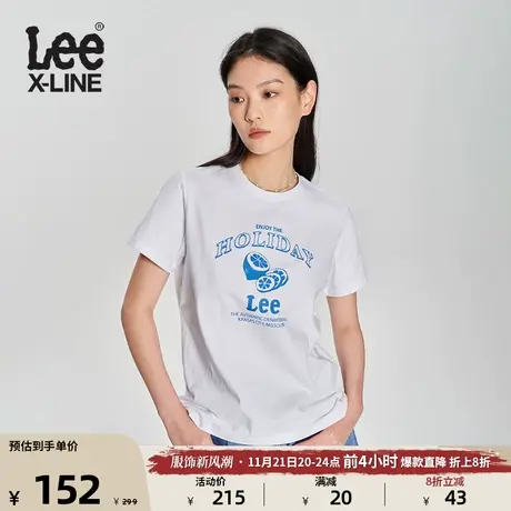 Lee商场同款23新品标准版印花圆领多色女短袖T恤LWT0051443RT图片