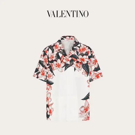 【季末优惠】华伦天奴VALENTINO男士尼龙印花保龄球衬衫图片