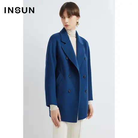 INSUN恩裳线上专选冬季羊毛双面呢毛呢外套图片