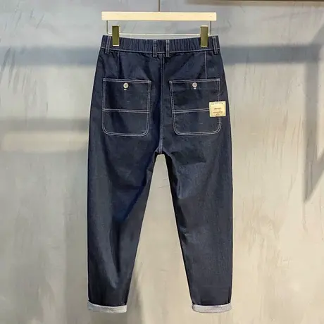 九分牛仔裤男夏季薄款潮牌商务休闲宽松直筒裤男士长裤子韩版潮流图片