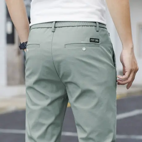 春秋款春季男士夏季薄款冰丝夏天速干宽松紧腰直筒休闲长裤子男裤商品大图