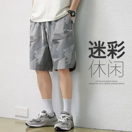 夏季五分迷彩短裤男士休闲薄款工装夏天中裤子外穿半截沙滩大裤衩商品大图