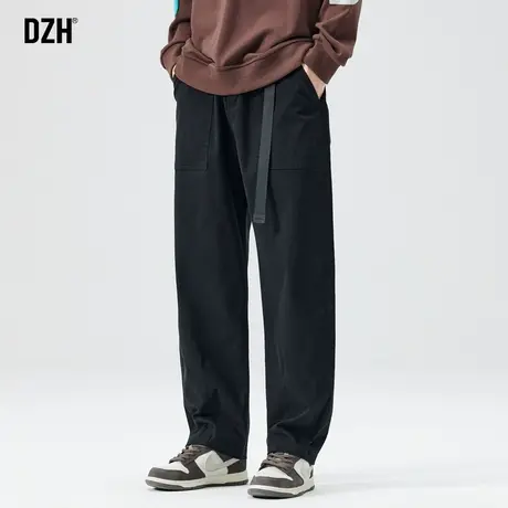 男生黑色裤子男款美式高街秋季2024新款休闲裤直筒宽松伐木裤百搭商品大图