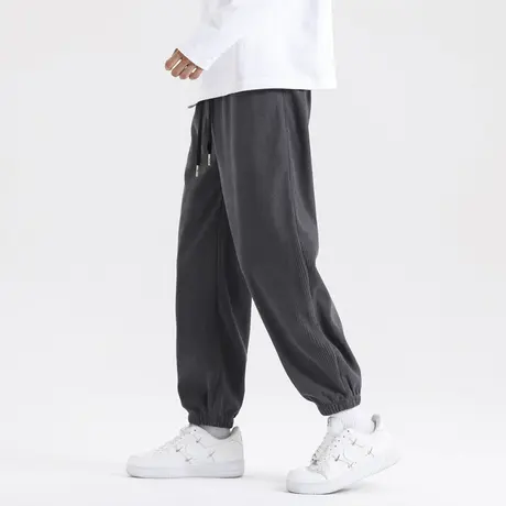 灯芯绒裤子男冬季加绒加厚宽松束脚卫裤男士休闲裤秋冬潮牌运动裤商品大图