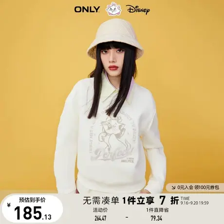 ONLY奥莱夏季DISNEY玛丽猫联名立体图案圆领卫衣女商品大图