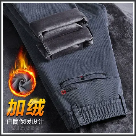 2024新款男士加厚防风西装西裤秋冬款外穿加棉休闲裤子冬季加绒裤商品大图