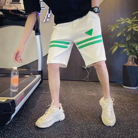 工装短裤男夏季百搭宽松休闲五分裤潮ins条纹青少年潮牌运动裤子商品大图