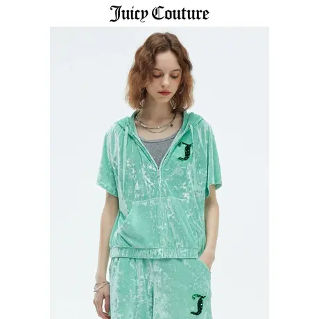 Juicy Couture橘滋外套女2023春季新款美式运动蝙蝠袖天鹅绒上衣商品大图