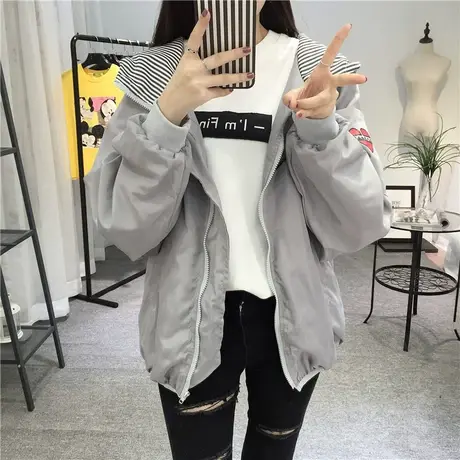 初中高中学生防晒衣少女夏装12韩版13大童宽松15岁薄款外套ins潮商品大图