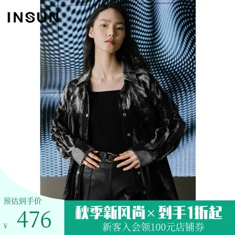 恩裳COVER2023春款新款黑科技洗水牛仔减龄艺术感宽松落肩短外套商品大图