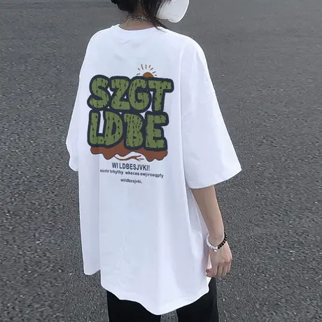 纯棉设计感短袖t恤女夏季2023新款宽松小众chic港味半袖上衣体恤图片