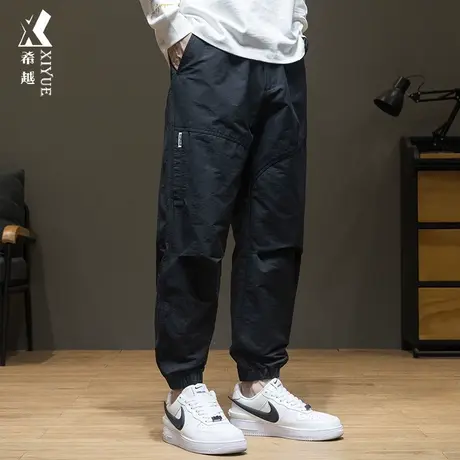 希越3防冲风休闲裤男户外束脚裤男士秋季宽松大码高弹运动长裤子商品大图