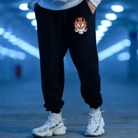 大码男装裤子冬季宽松加绒加厚潮牌加肥加大胖子运动休闲束脚长裤商品大图