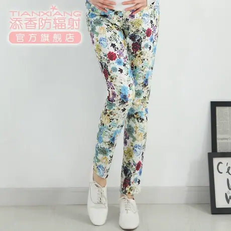 添香孕妇裤印花小脚裤春夏薄款外穿孕妇裤修身托腹裤孕妇装商品大图