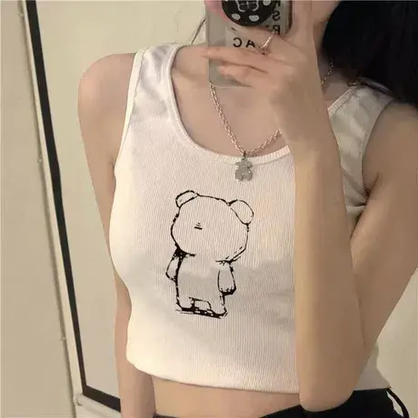 白色运动小吊带背心女内搭裹胸夏季薄款外穿打底内衣短款抹胸上衣商品大图