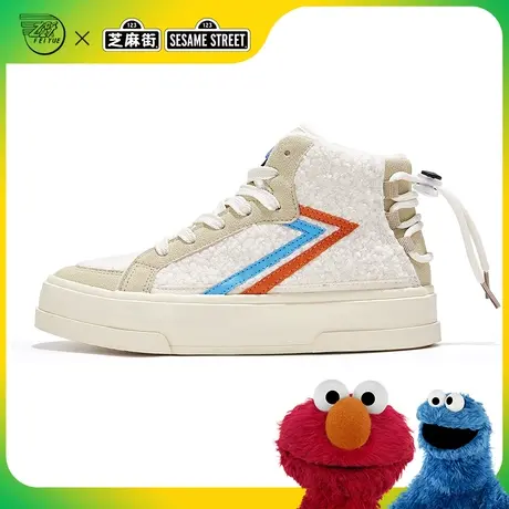 feiyue/飞跃x芝麻街联名高帮棉鞋女春季款加绒保暖运动休闲鞋835商品大图