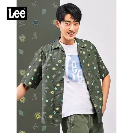 Lee商场同款22春夏新品舒适满身印花多色男短袖衬衫LMT001627100图片