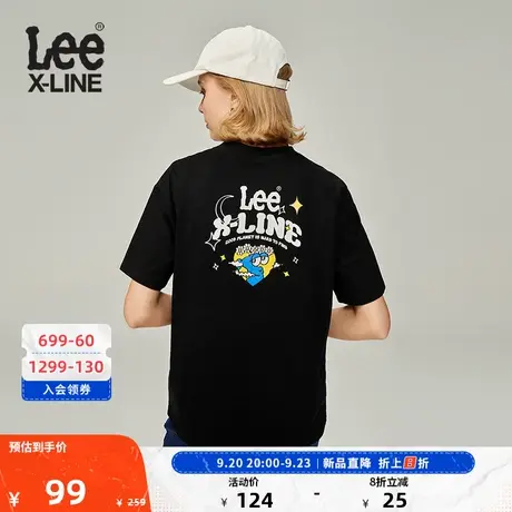 LeeXLINE23新品舒适男友版logo印花多色女短袖T恤潮流LWT0055图片