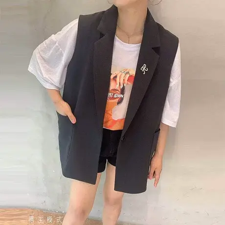 2023新款设计感无袖西装领时尚马甲外套外搭马夹上衣女春秋薄款潮商品大图