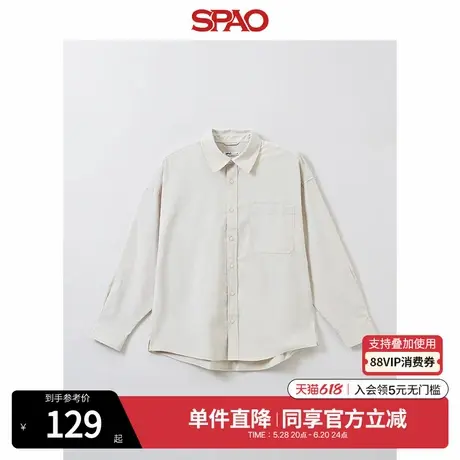SPAO韩国同款秋冬男士简约时尚宽松长袖衬衫SPYWE49C51商品大图