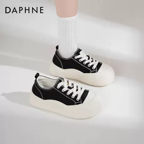 达芙妮厚底小白鞋女春季2025新款女鞋百搭软萌大头鞋休闲帆布鞋女图片