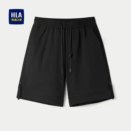HLA/海澜之家运动系带休闲中裤25春夏新时尚撞色织唛五分短裤子男商品大图