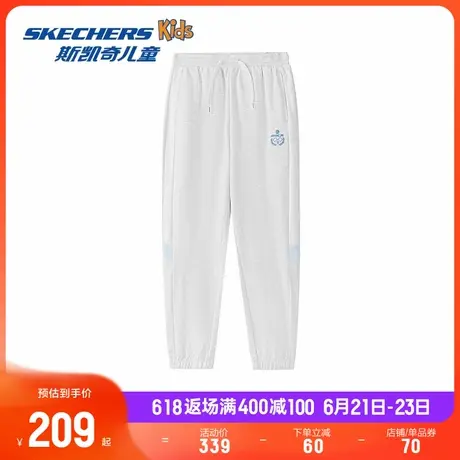 Skechers斯凯奇童装男女童宽松针织长裤儿童休闲时尚运动裤子商品大图